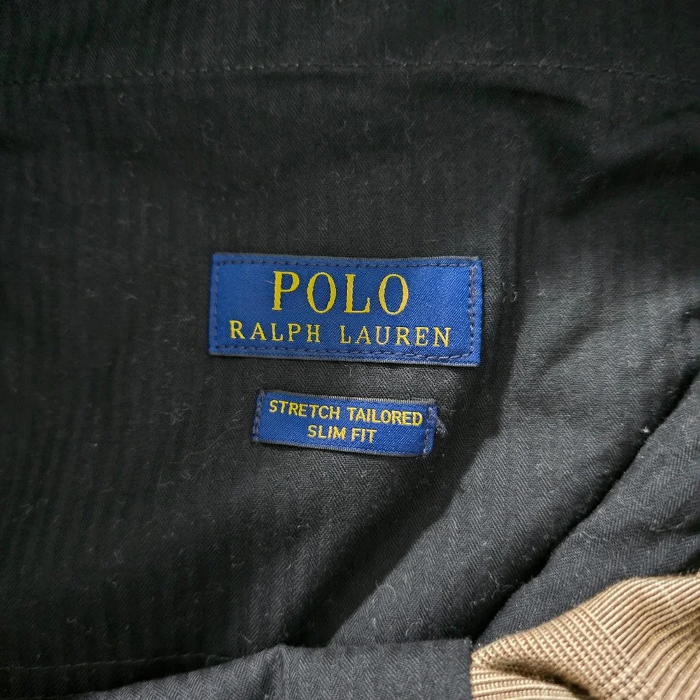 Polo Ralph Lauren Mens Brown Glen Plaid Stretch Tailored Slim Fit Pants‎ 33x31